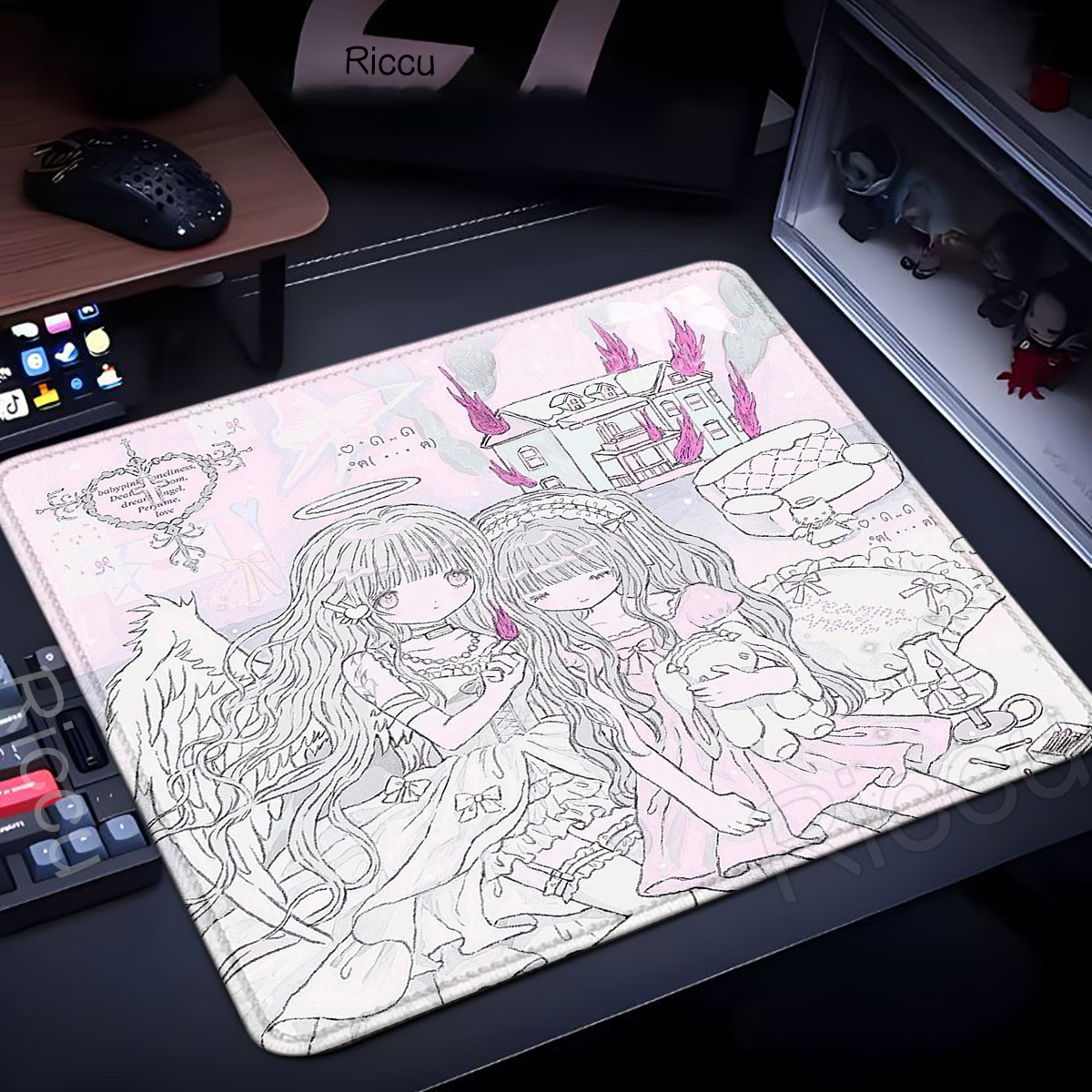 XL Sleepy Angel Pink Mouse Pad - Gaming Accessories Pink review and price