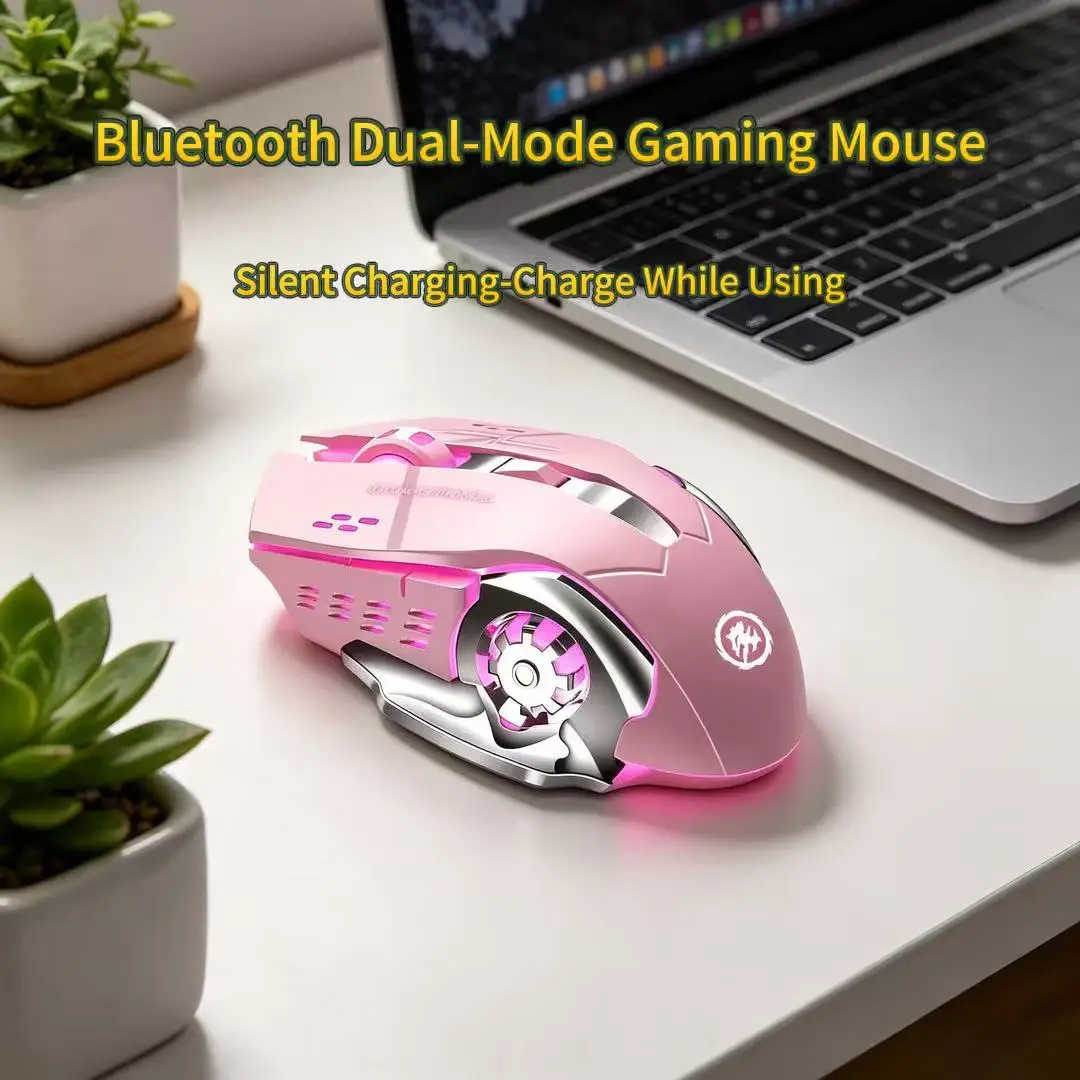 Wireless Gaming Mouse Bluetoot - Gaming Accessories Pink review and price